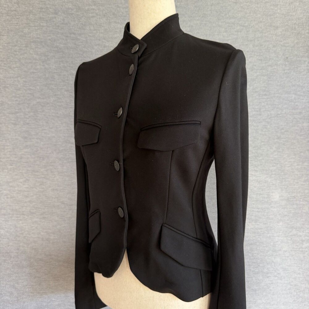 Rag & Bone Jacket 2 Tailored Blazer Structured Stand Collar Career Dark Academia - Picture 5 of 11